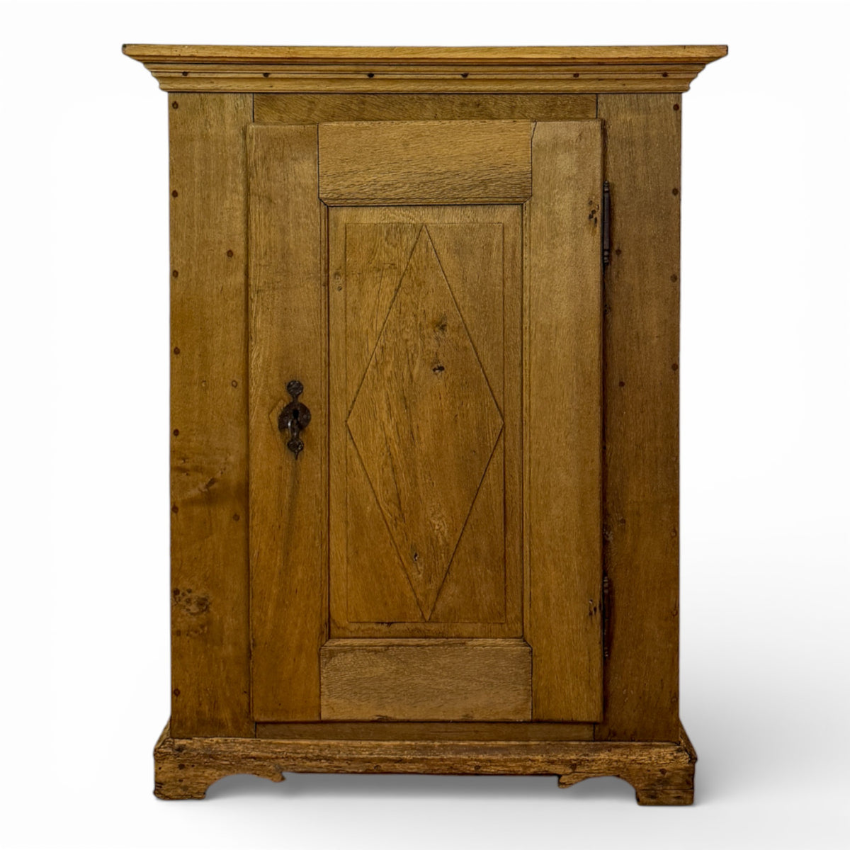 French Oak Bonnetière with Diamond-Panel Door