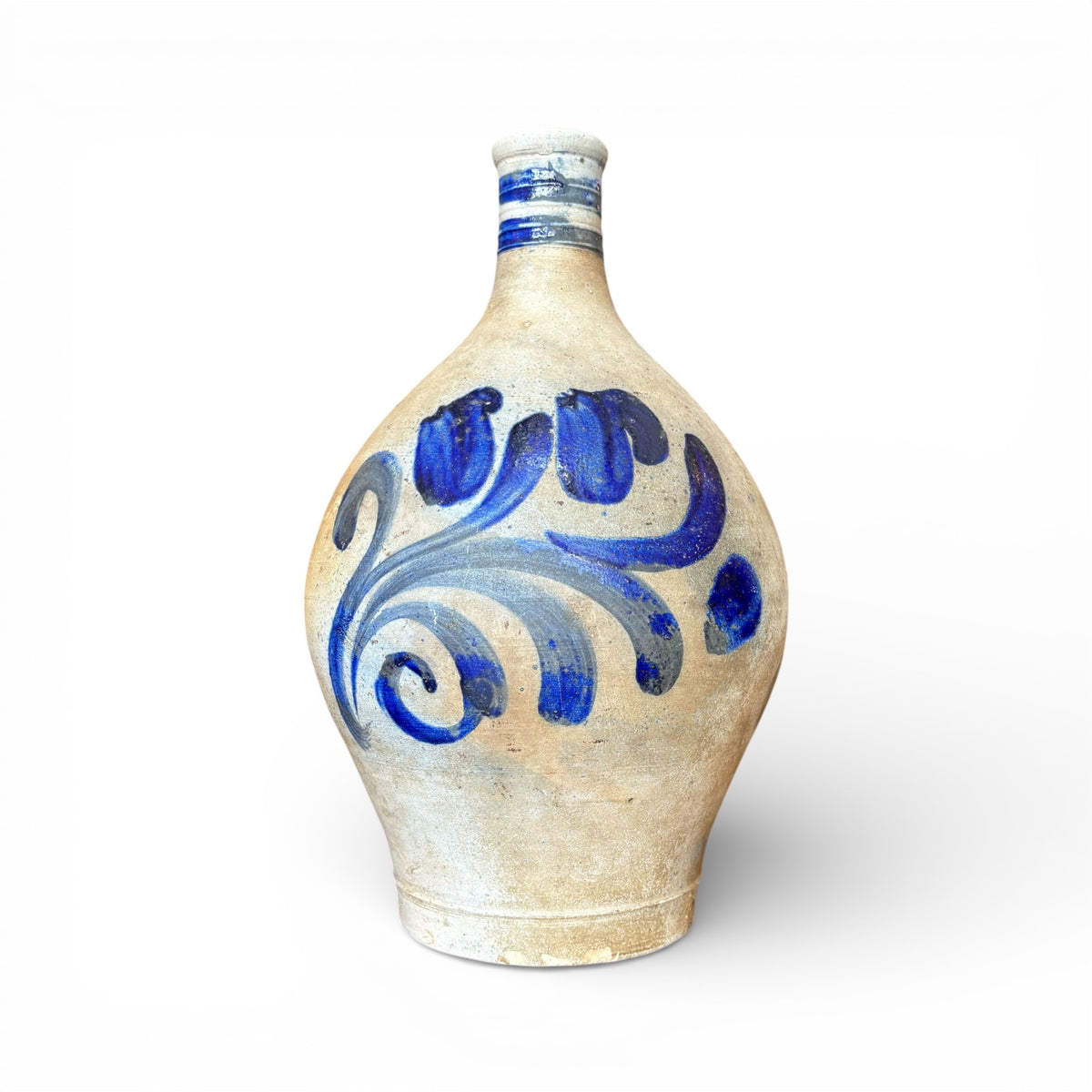 Hand-Thrown Cobalt Stoneware Vase VII