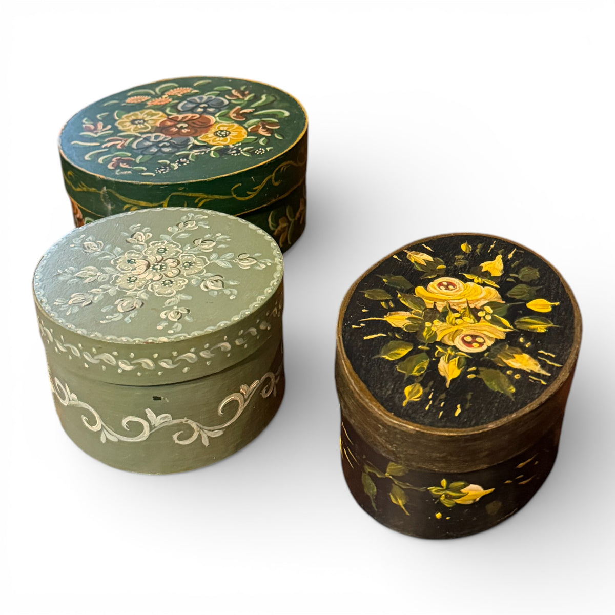 Hand-Painted Folk Art Wooden Keepsake Box