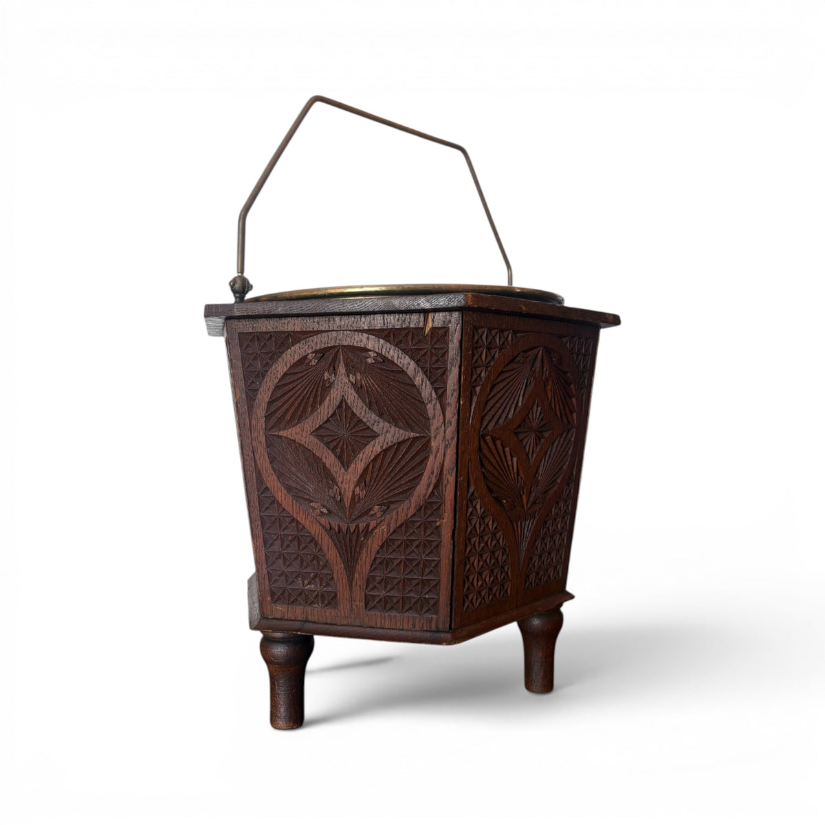 Oak Jardinière with Brass Liner