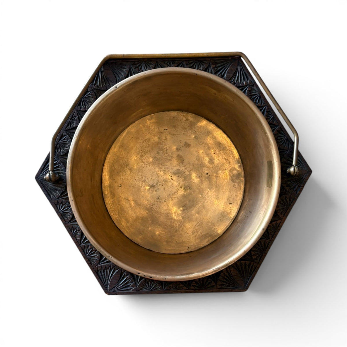 Oak Jardinière with Brass Liner