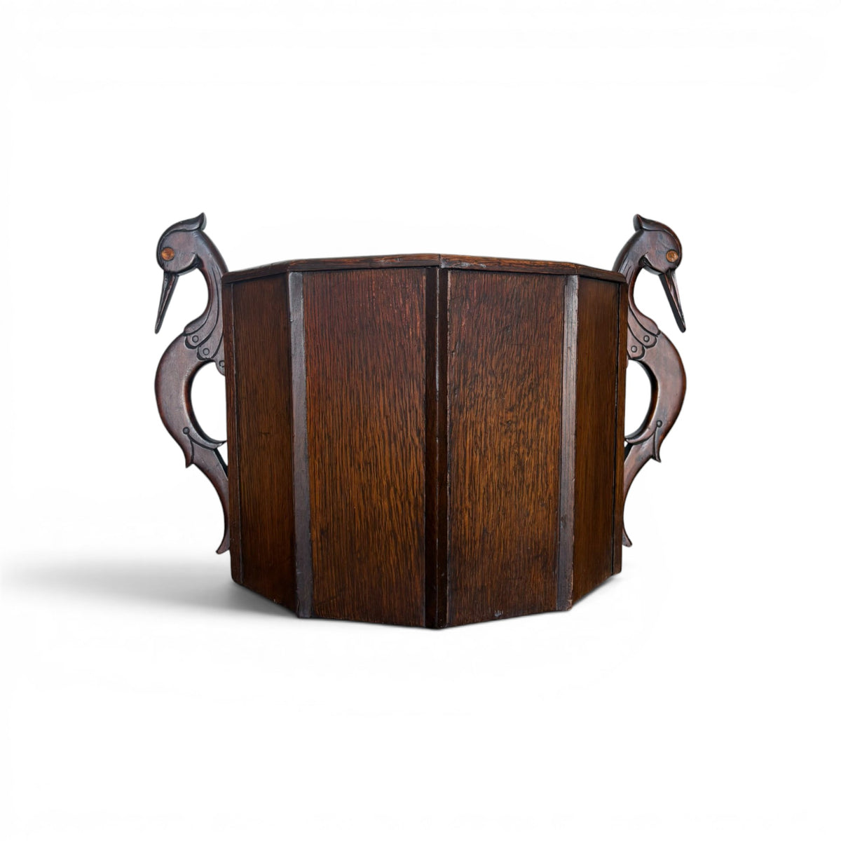 Oak Jardinière with Bird Handles