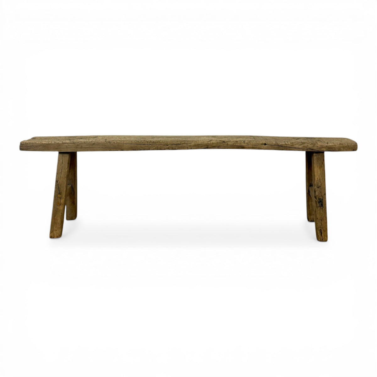 Rustic Elm Plank Bench