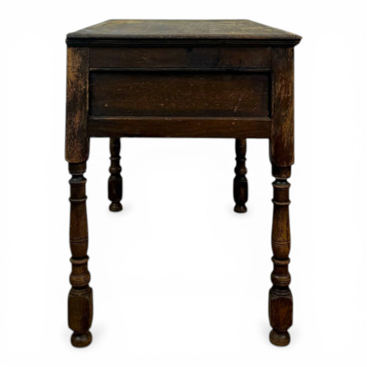 Carved Oak Two-Drawer Side Table