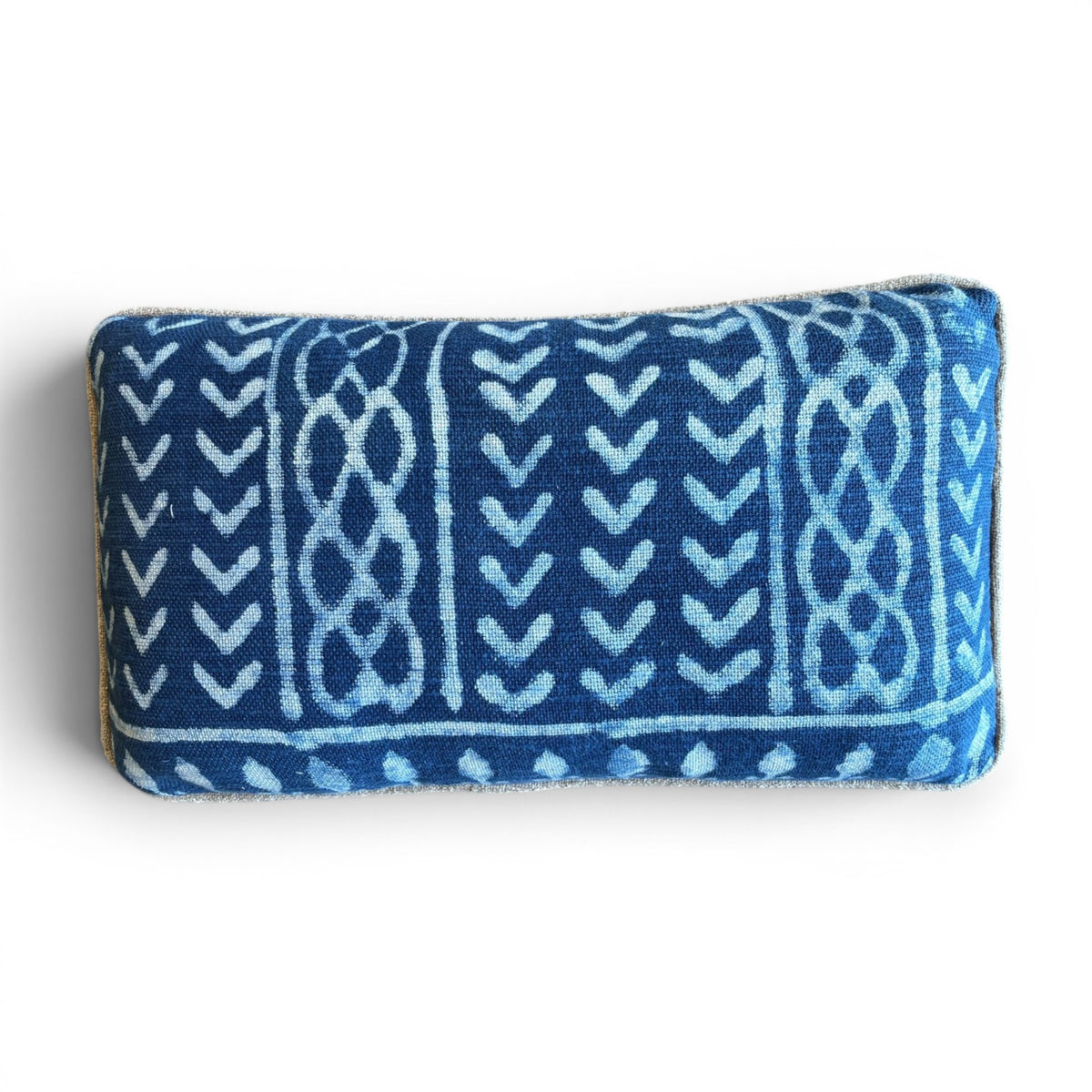 Vintage Indigo Mudcloth Kidney Pillow