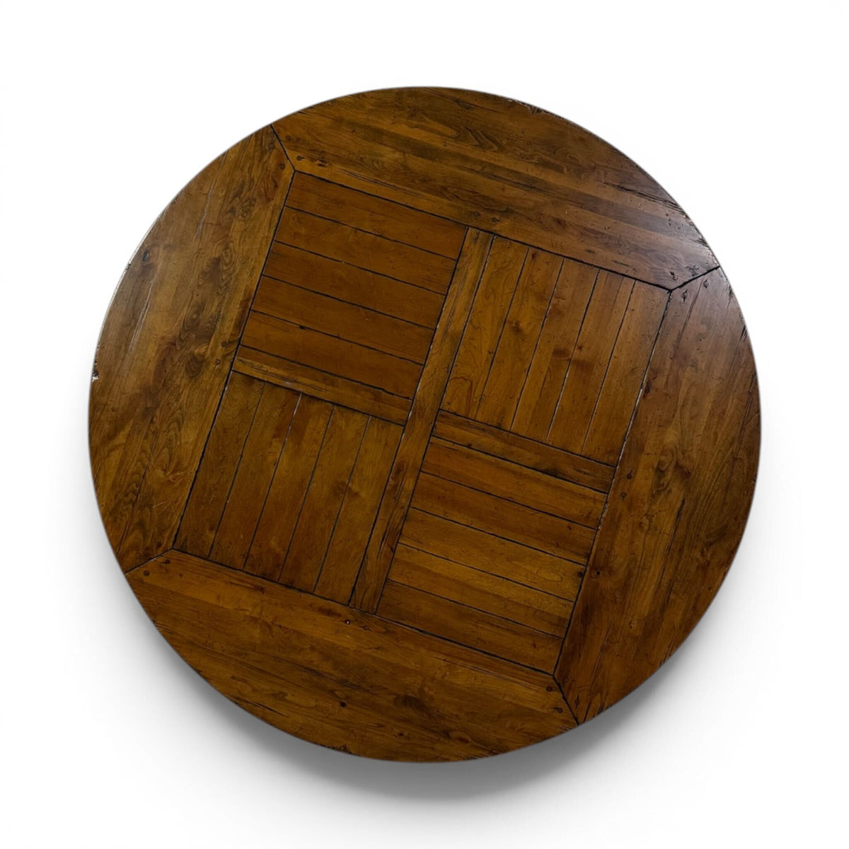Parquetry Top Round Dining Table
