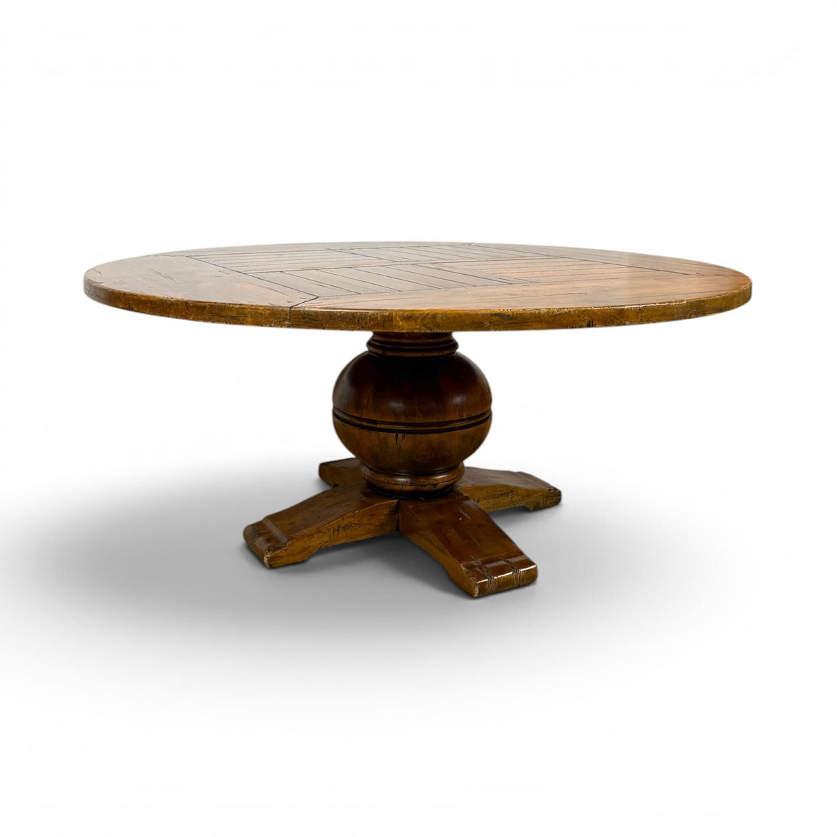 Parquetry Top Round Dining Table
