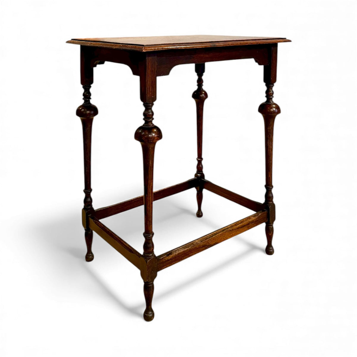 Oak Side Table with Turned Supports