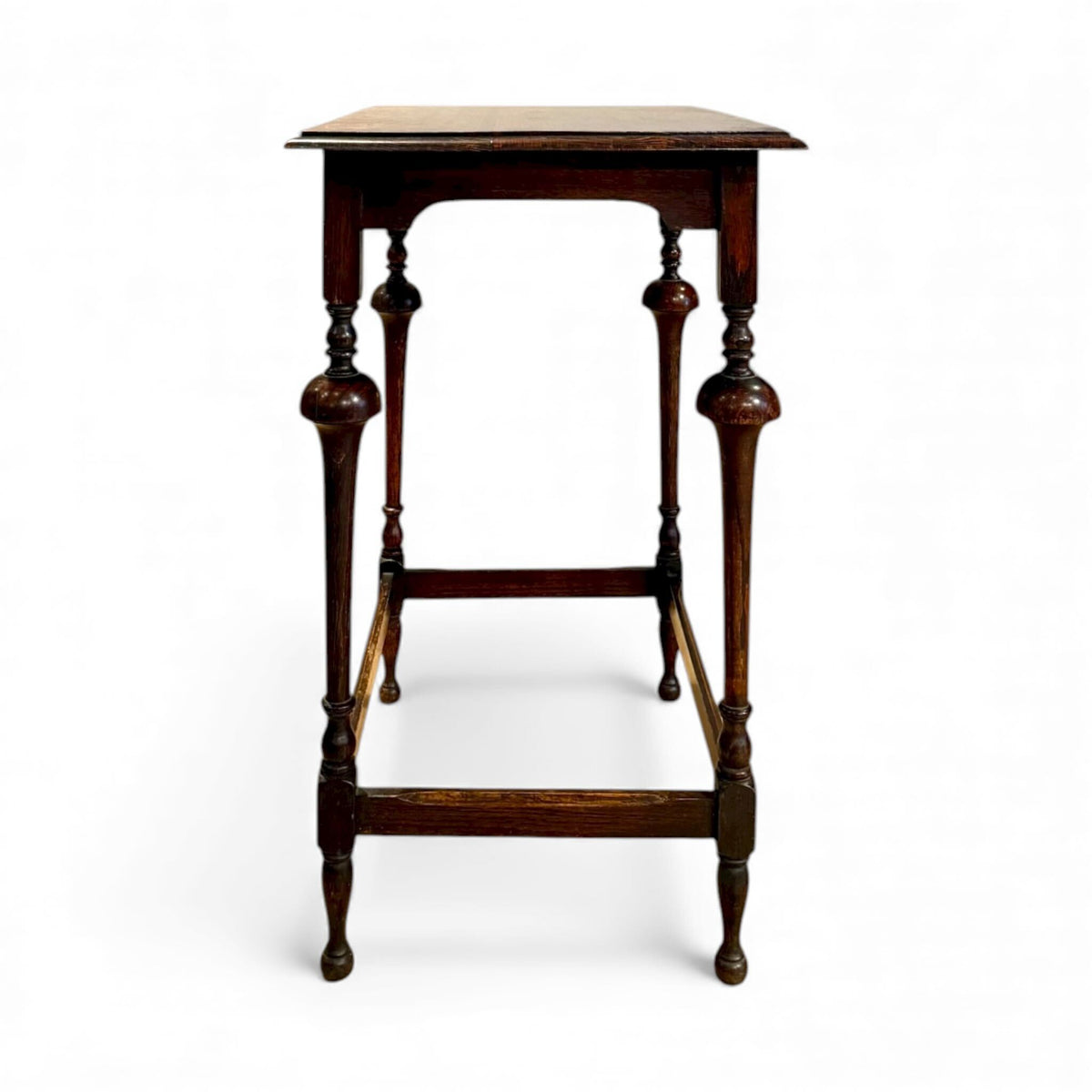 Oak Side Table with Turned Supports