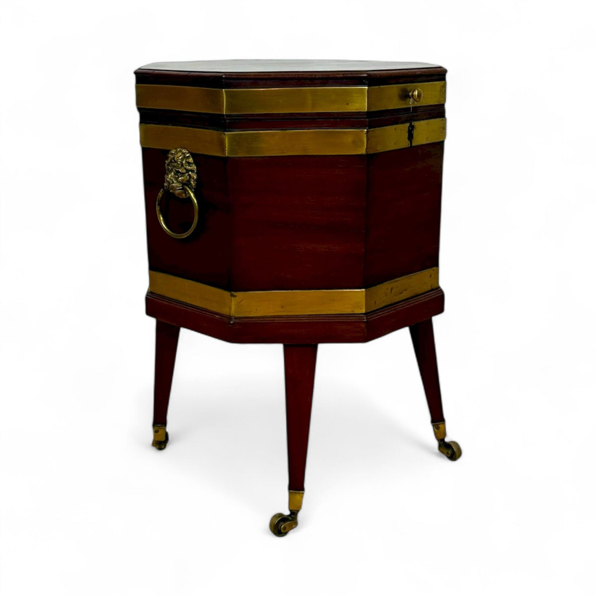 Georgian Mahogany Octagonal Wine Cooler on Casters