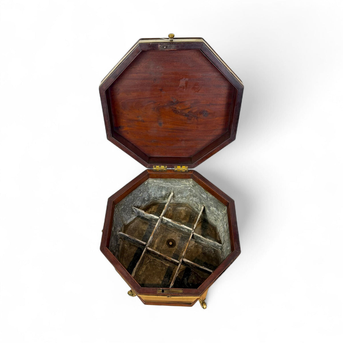 Georgian Mahogany Octagonal Wine Cooler on Casters
