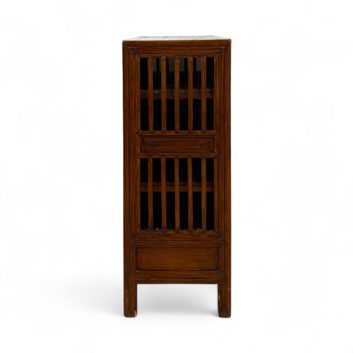 Chinese Elmwood Slatted Cabinet