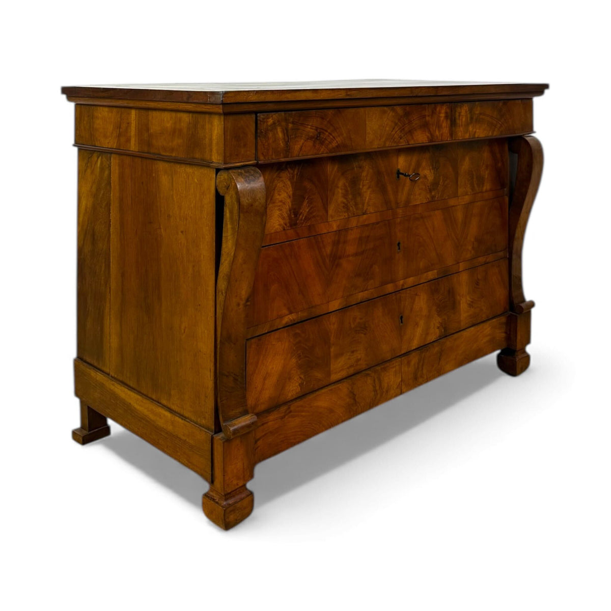 Biedermeier Chest of Drawers in Bookmatched Walnut Veneer