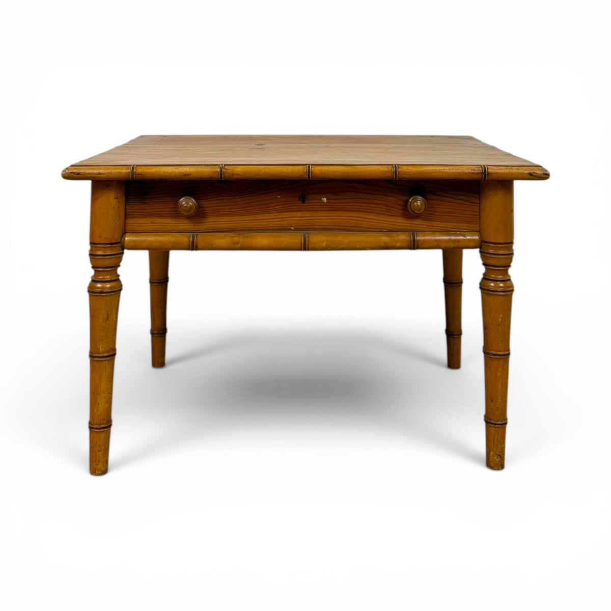 Faux Bamboo Pine Side Table