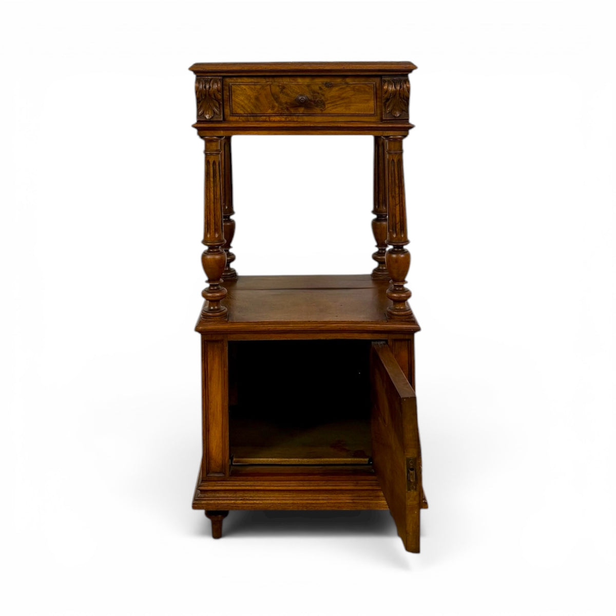 French Marble-Top Bedside Cabinet