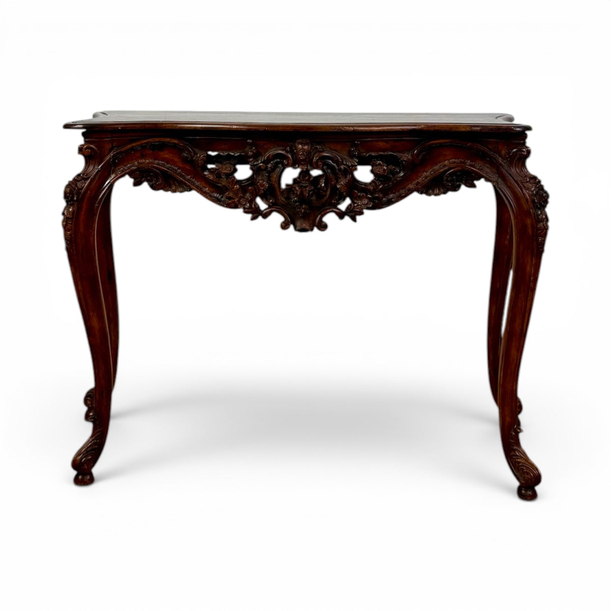 French Carved Walnut Console Table