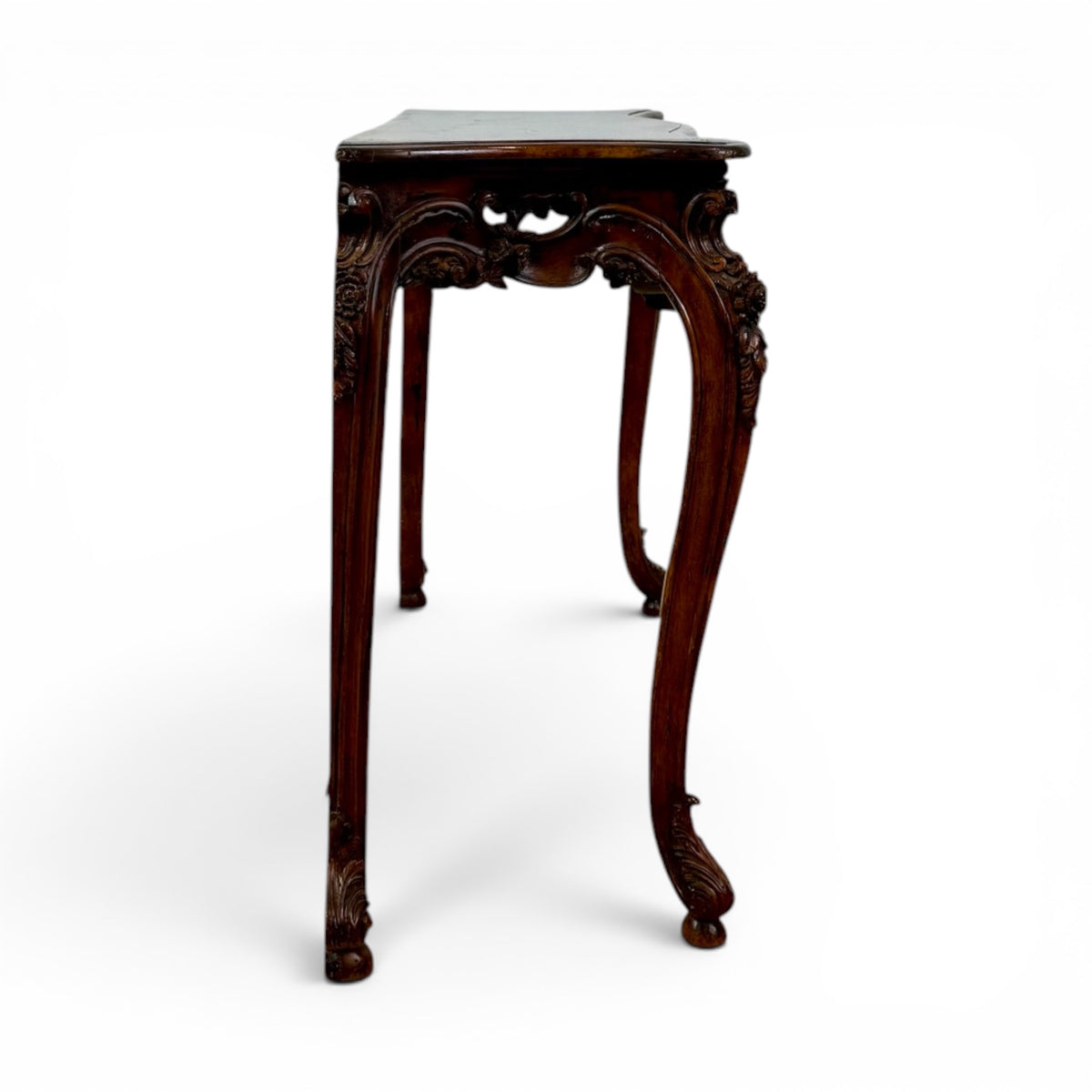 French Carved Walnut Console Table