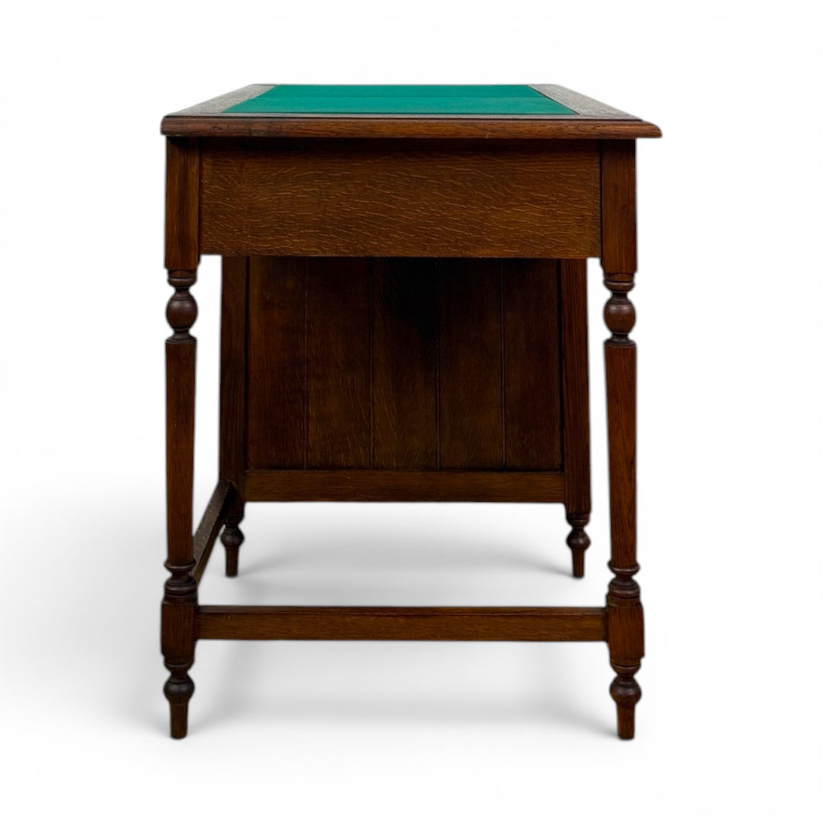 English Oak Writing Desk with Felt Top