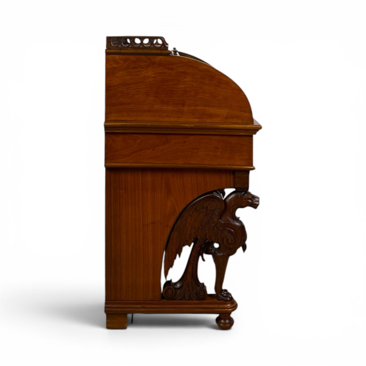 French Walnut Davenport Desk with Carved Griffins
