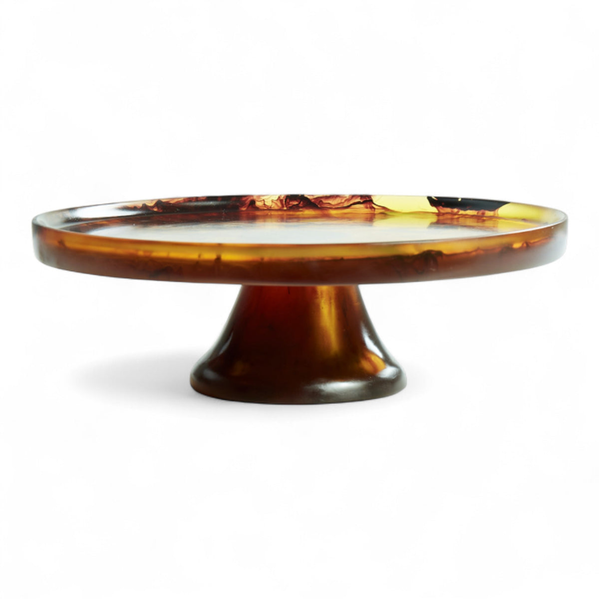 Footed Cake Stand Large - Tortoise Swirl