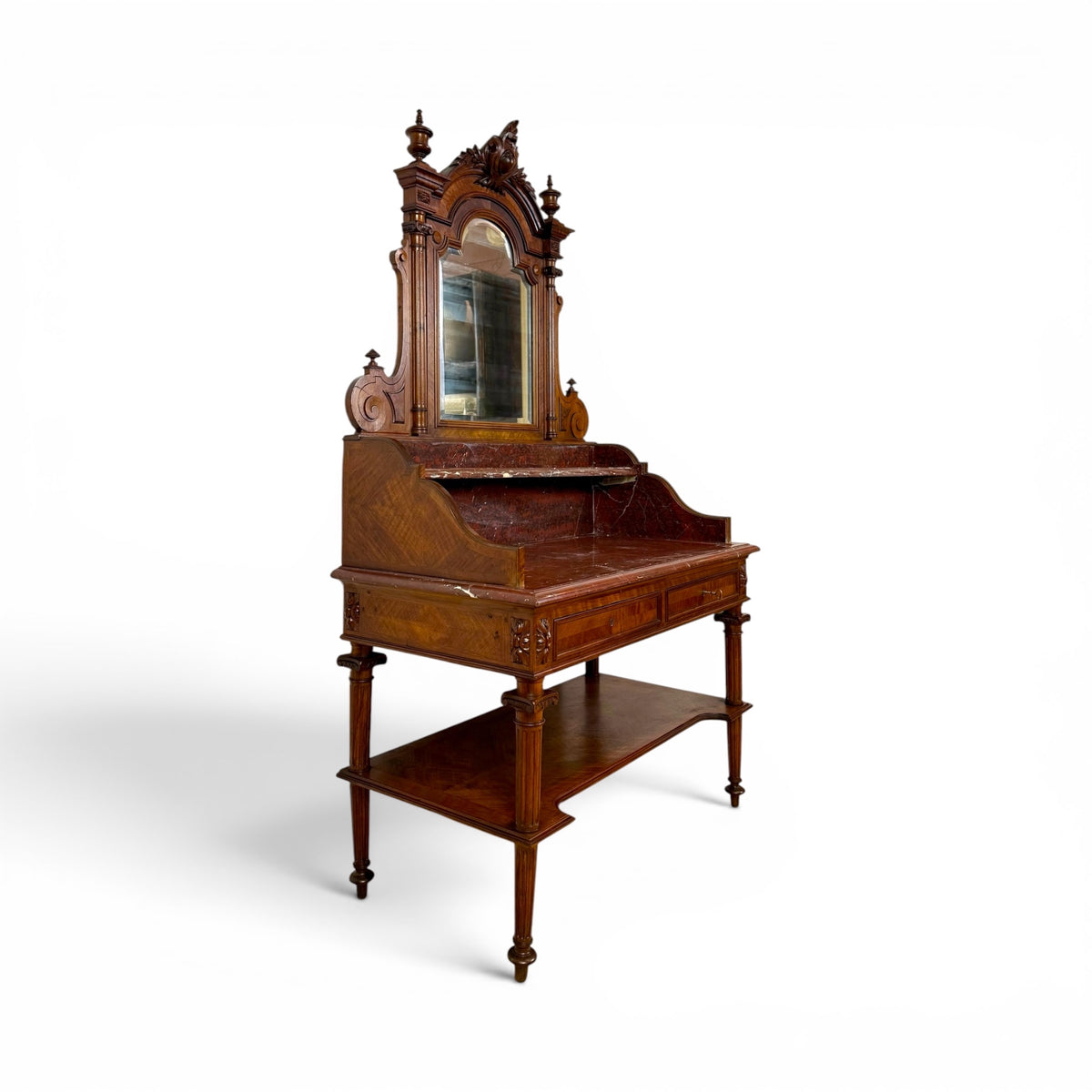 Walnut and Marble Dressing Table