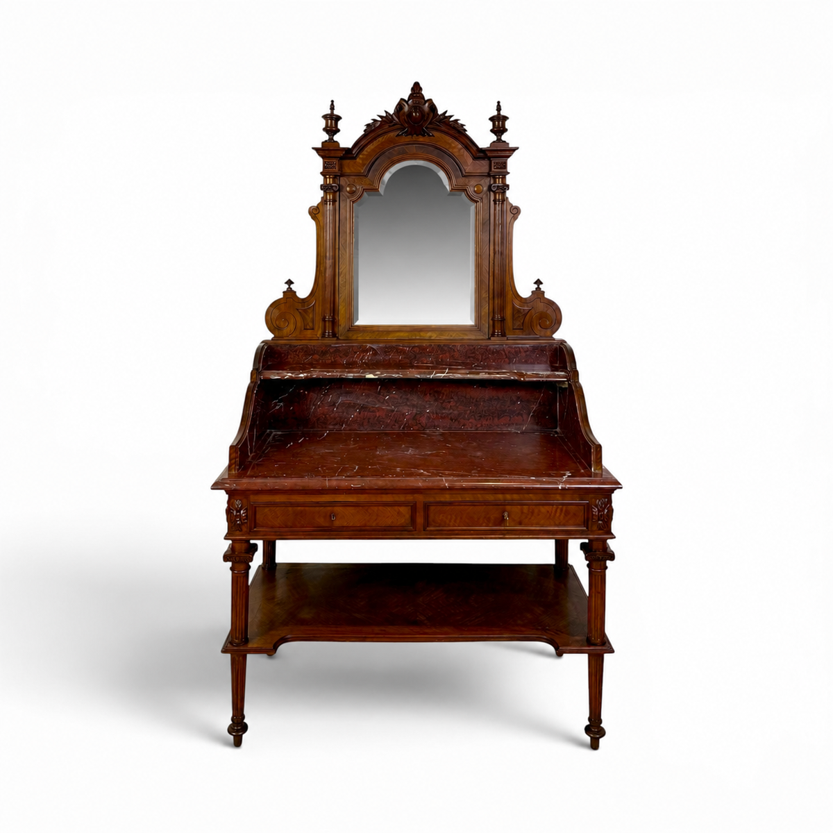 Walnut and Marble Dressing Table