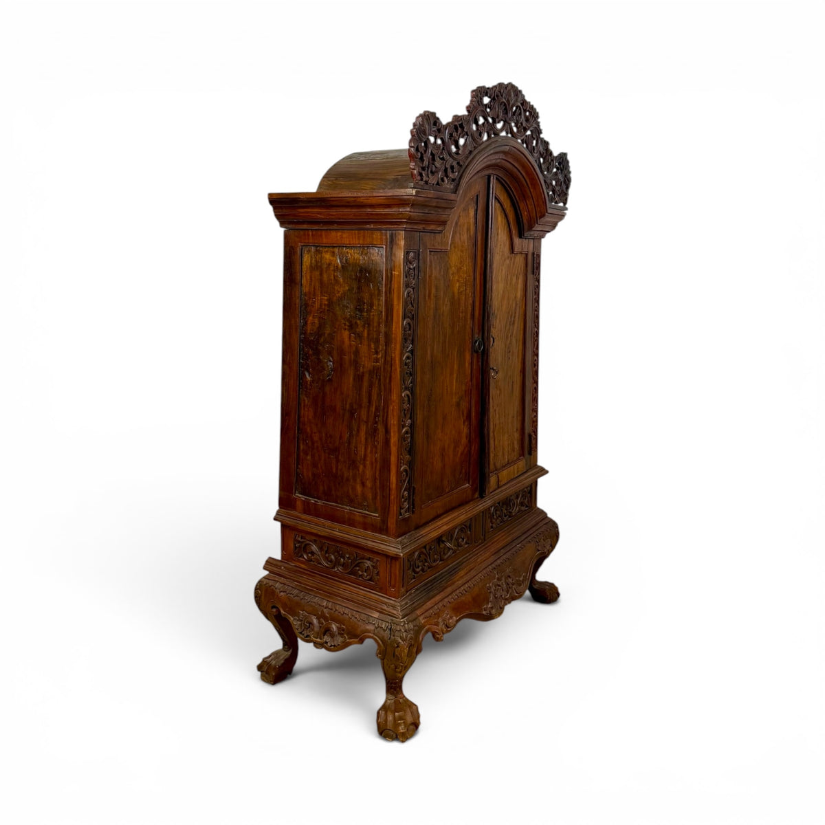 Pair of 19th Century Indonesian Carved Hardwood Cabinets