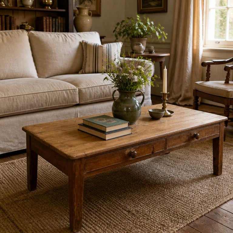 Scrubbed Pine Cocktail Table