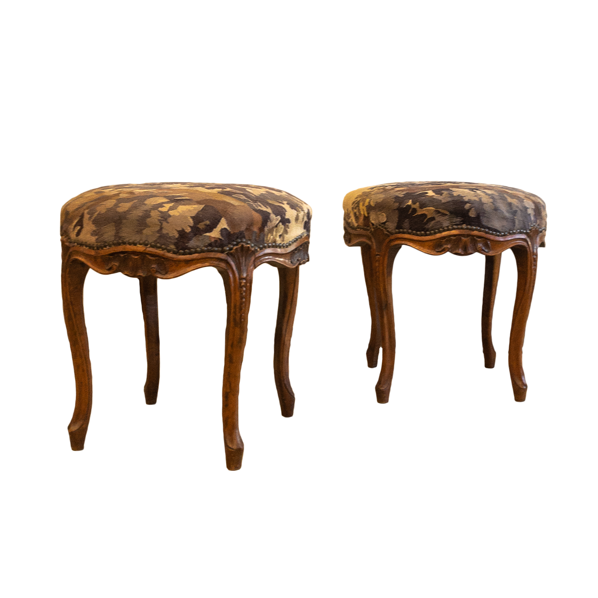 Pair of Abusson French Stools Circa 1820