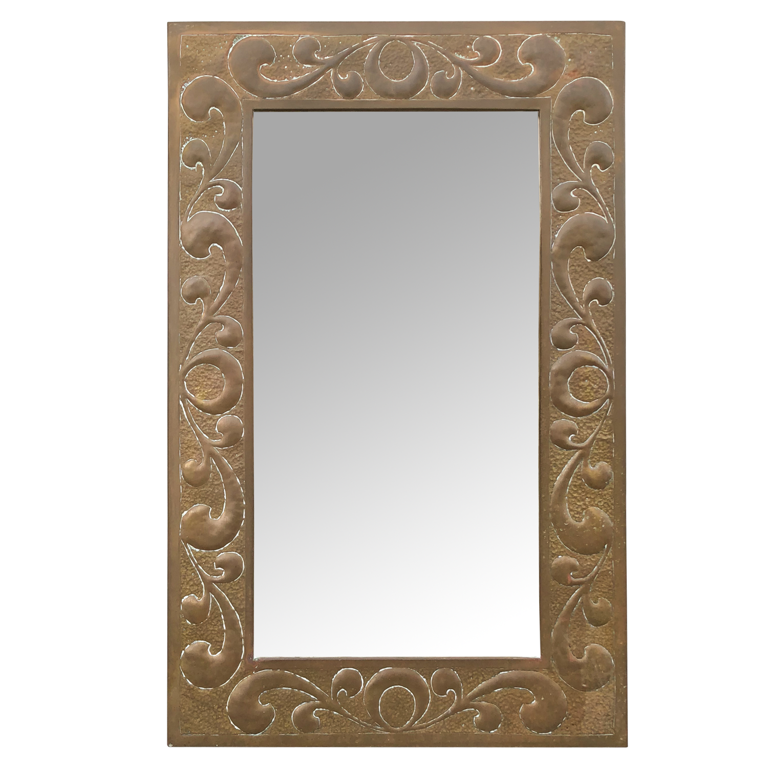 Brass Reposse Mirror Circa 1890