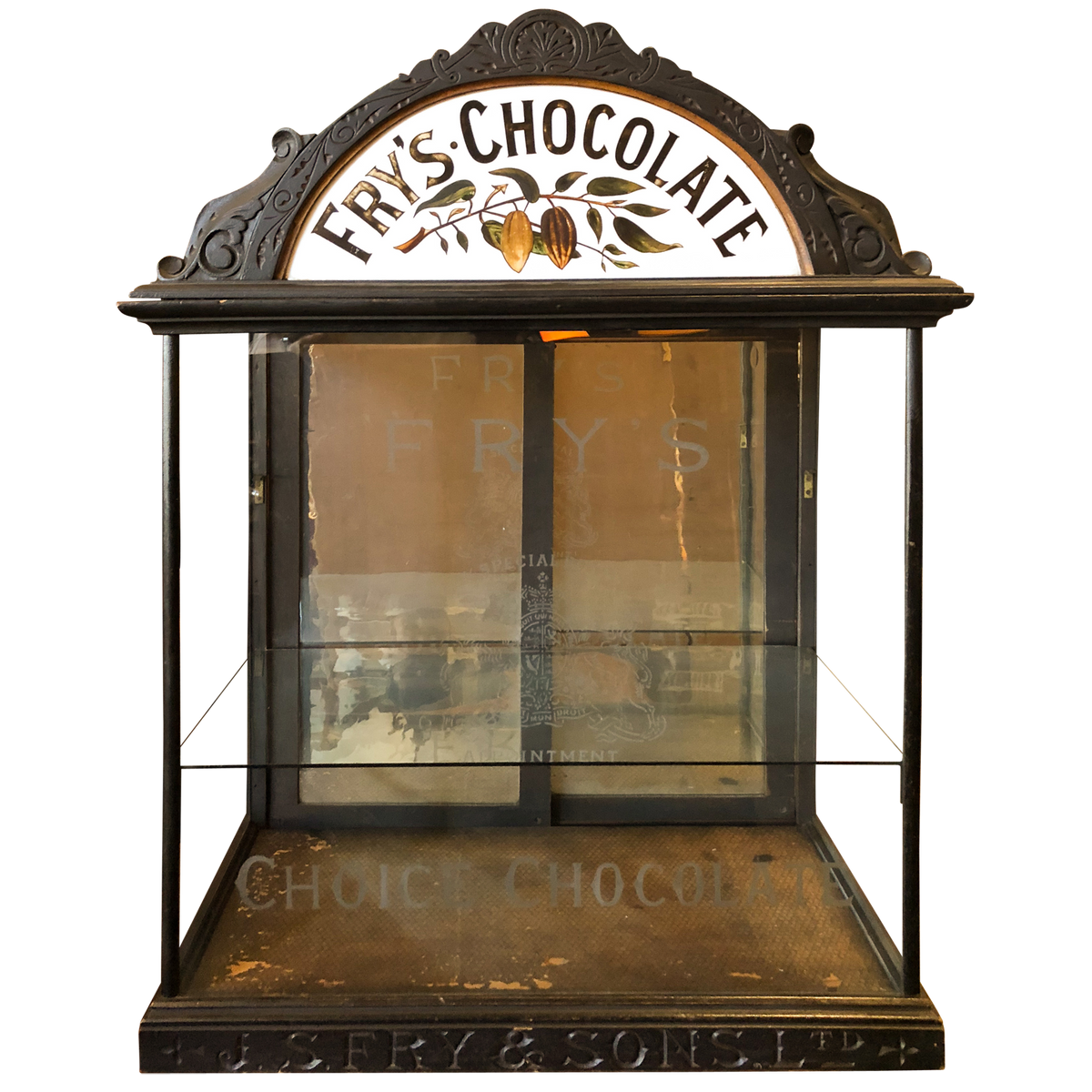 English Chocolate Display Cabinet Circa 1900