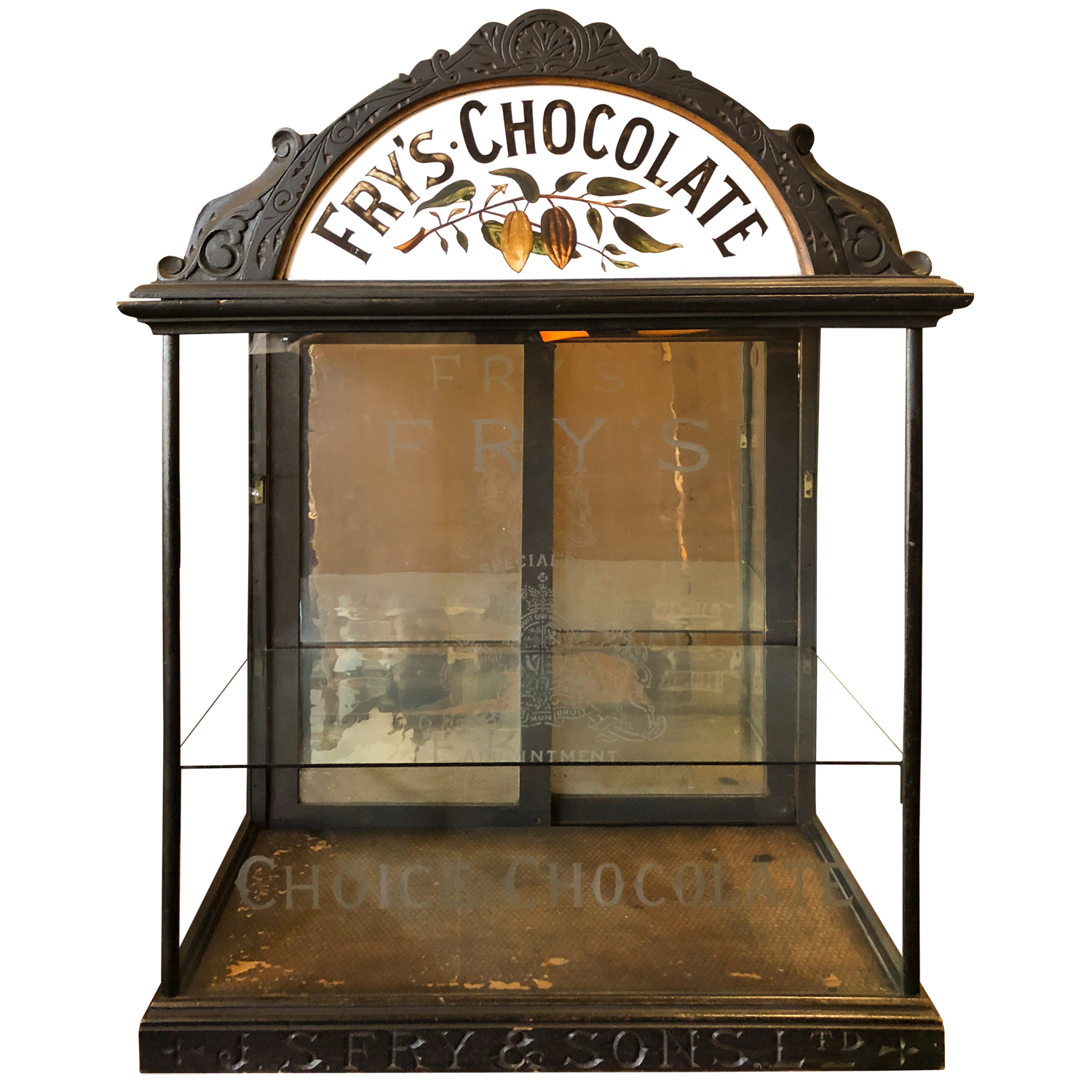 English Chocolate Display Cabinet Circa 1900