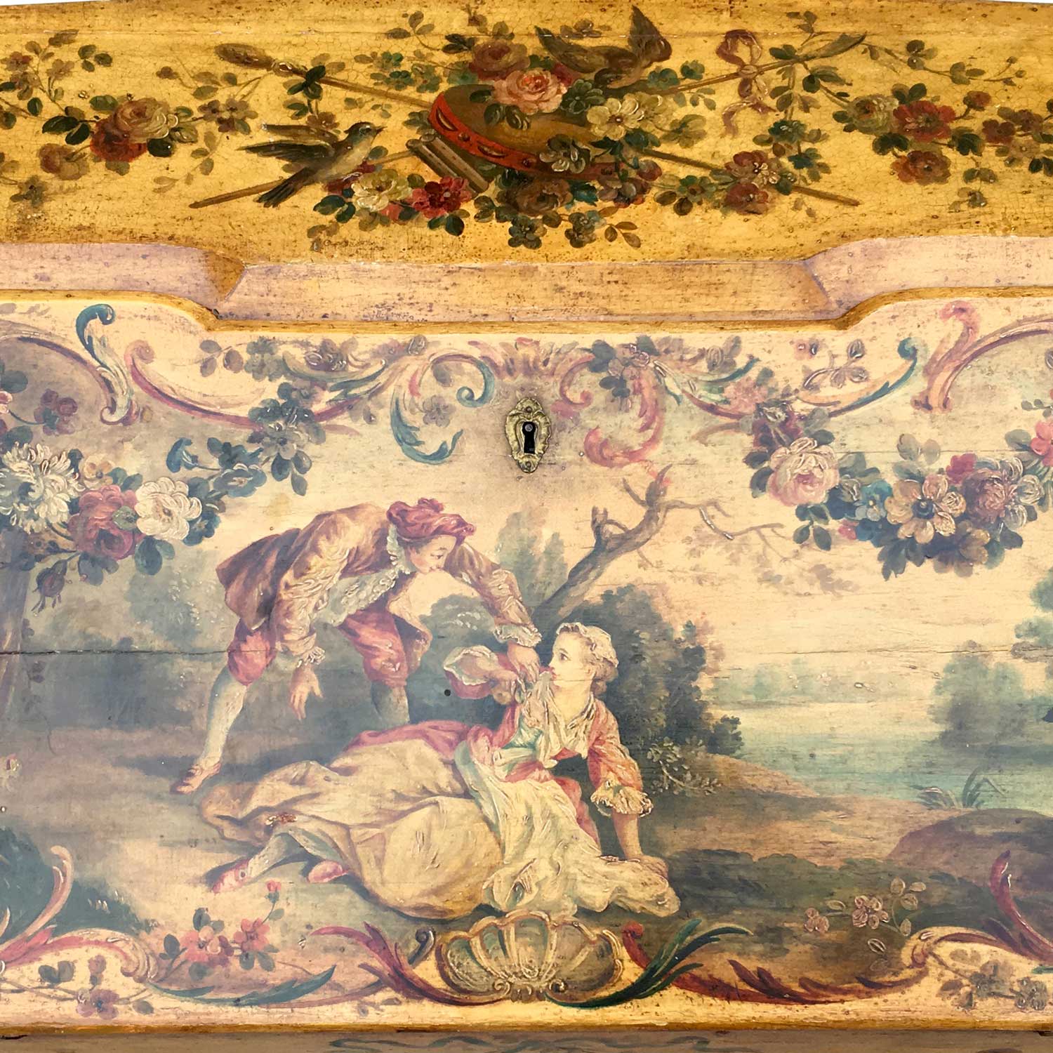 French Chinoisserie Fall Front Desk Circa 1790