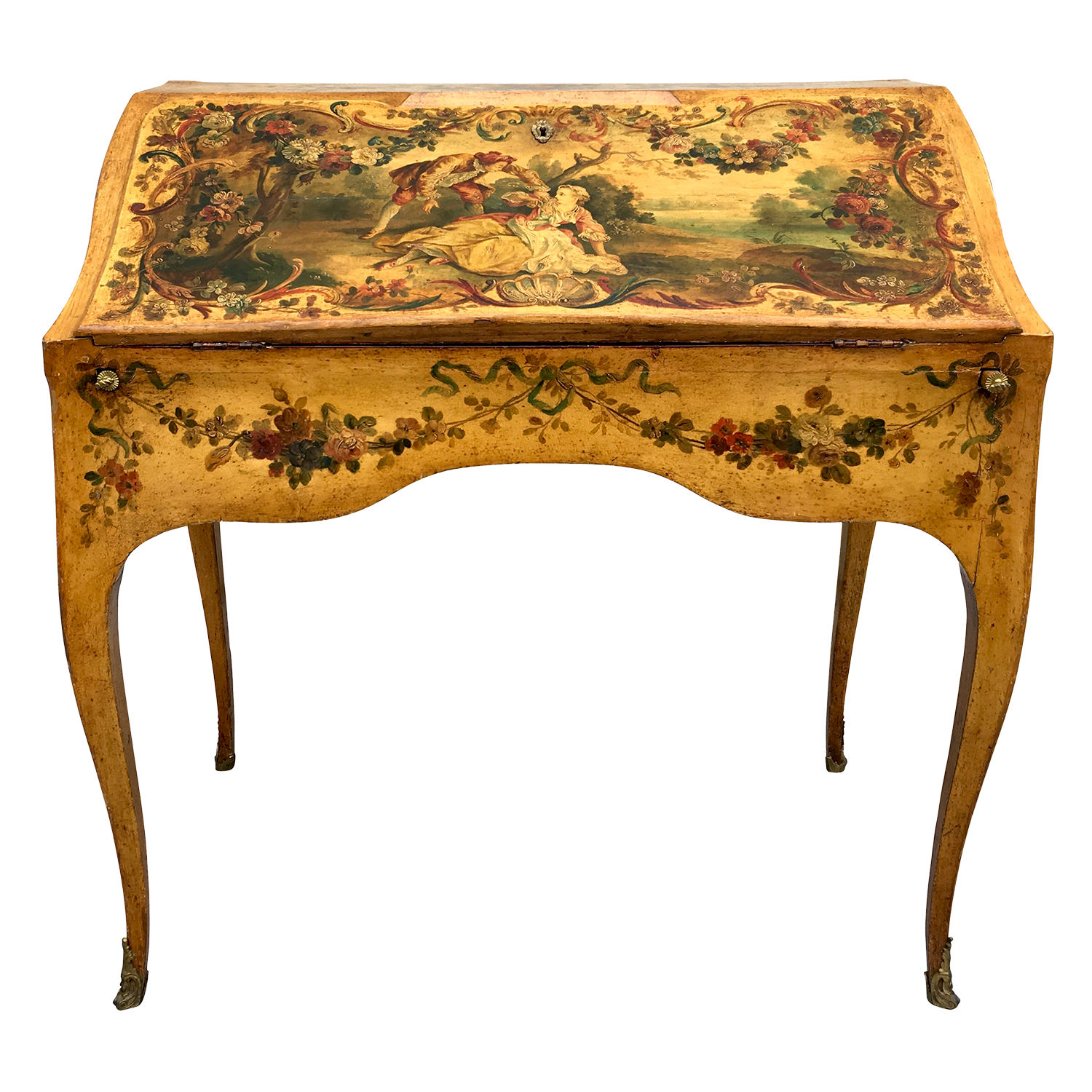 French Chinoisserie Fall Front Desk Circa 1790