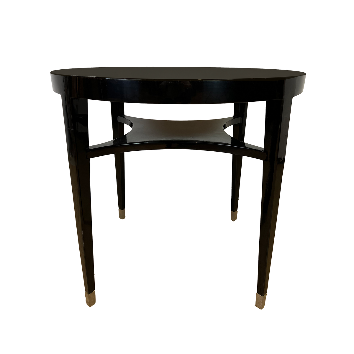 Circular Black Lacquer Side Table