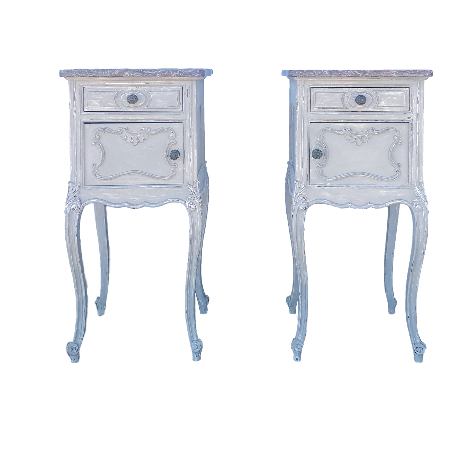 Pair of French Painted Nightstands Circa 1880