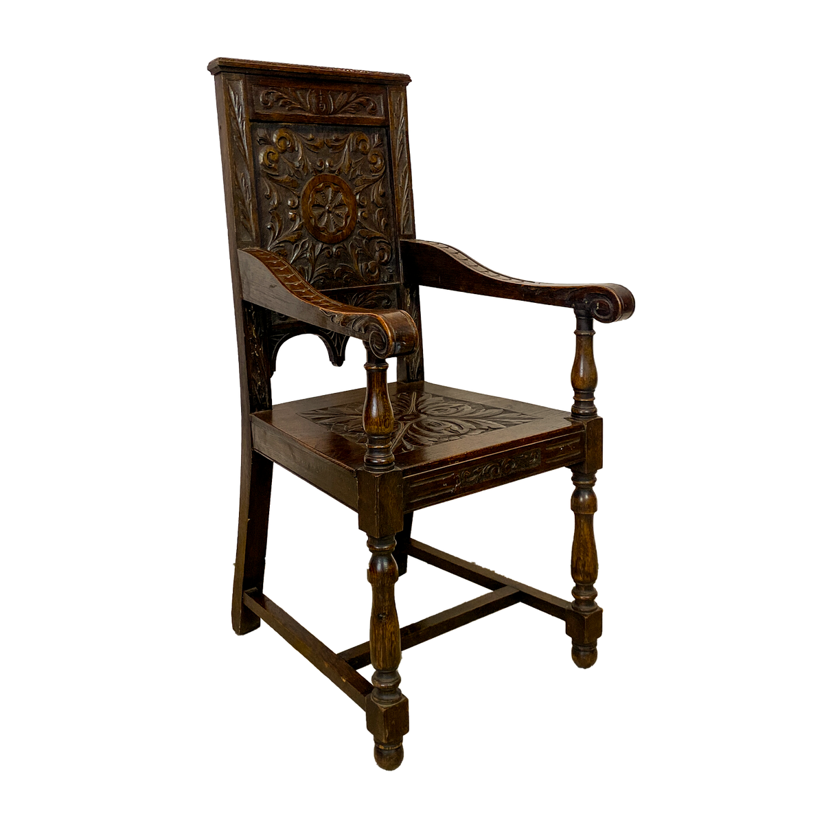 Oak Hall Chair Circa 1850