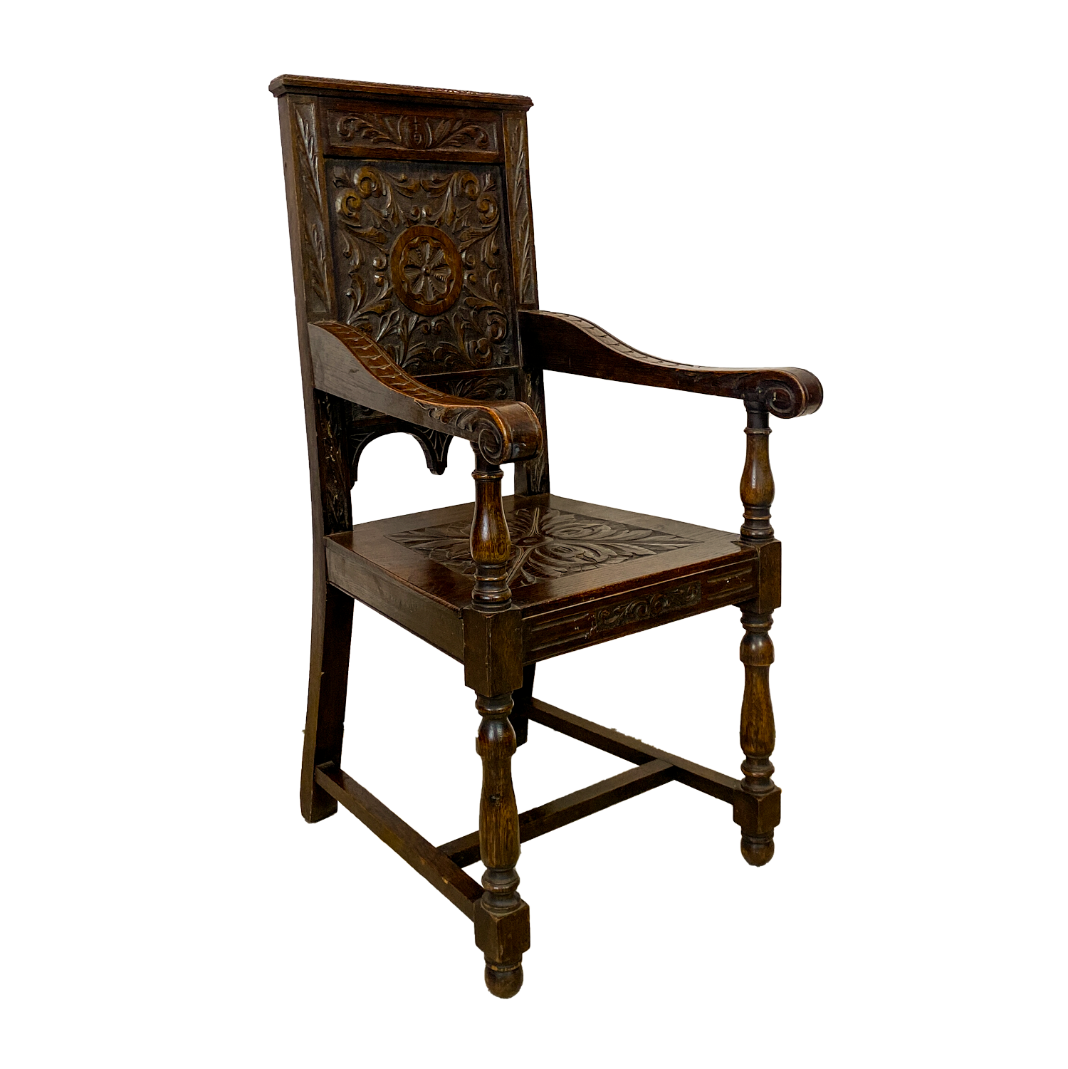 Oak Hall Chair Circa 1850