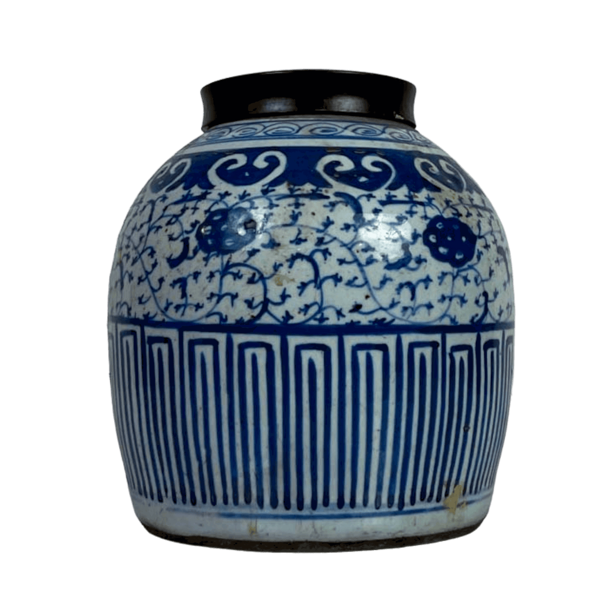 Antique Blue &amp; White Jar
