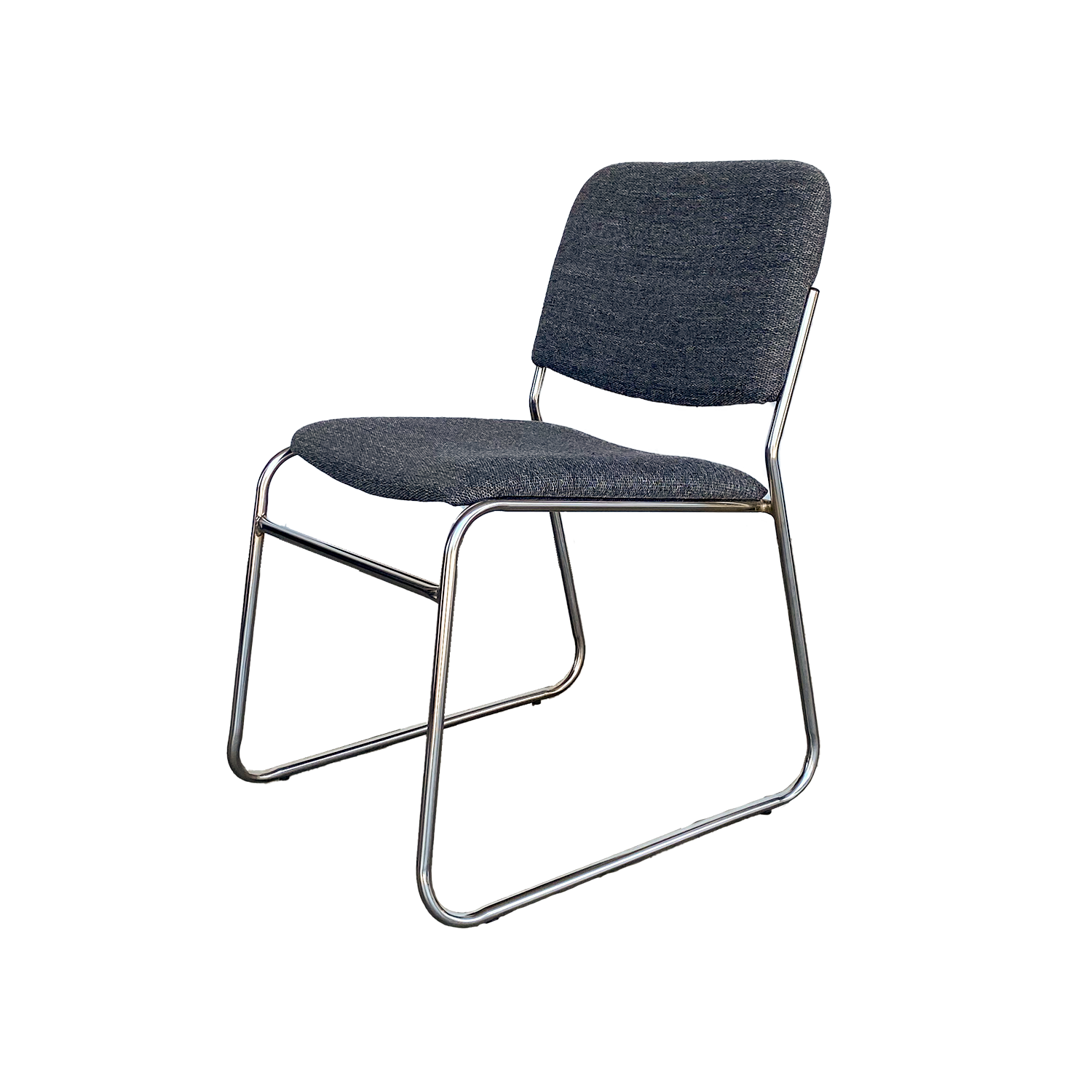Mid Century Steel Stacking Chair Circa 1970