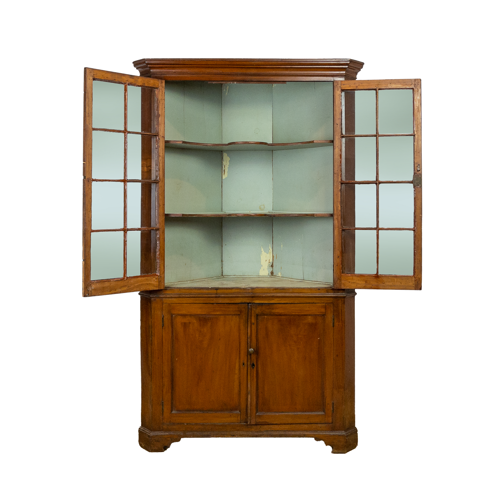 American Cherry Corner Cupboard Circa 1820 Primitive