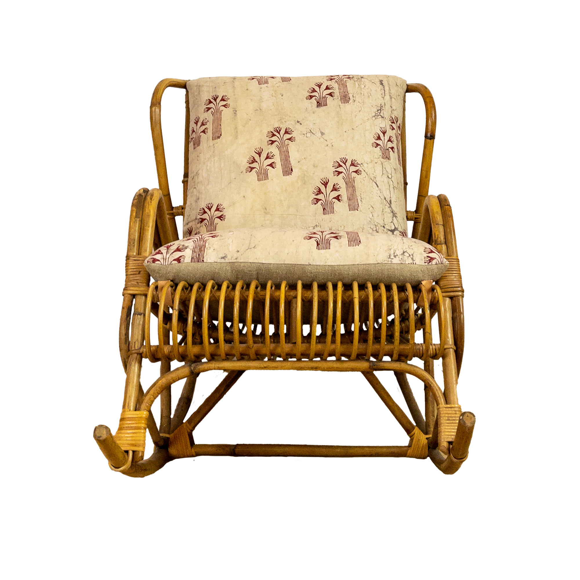 Litt Vintage Wicker Rocking Chair Circa 1950 Carlo Albini
