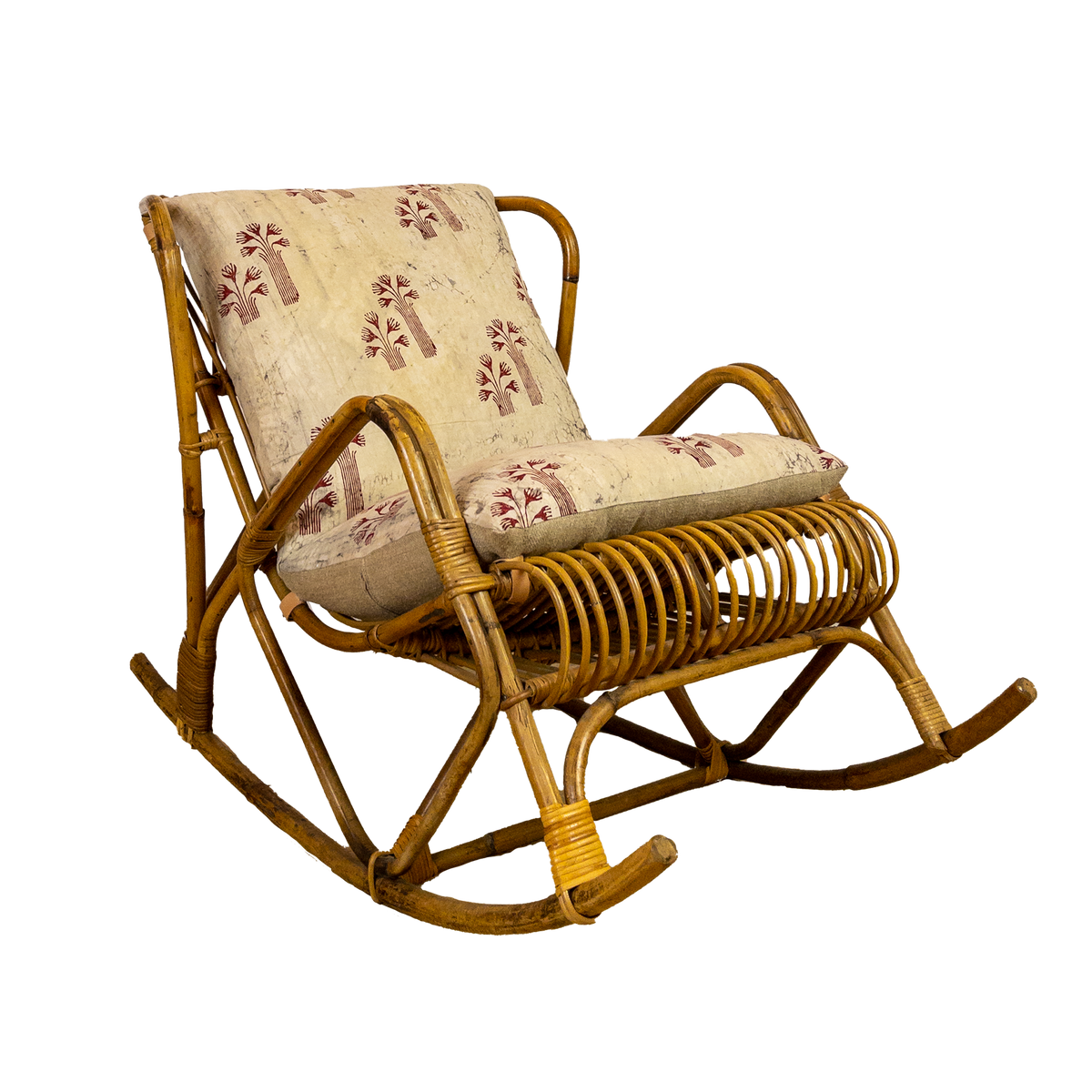 Litt Vintage Wicker Rocking Chair Circa 1950 Carlo Albini