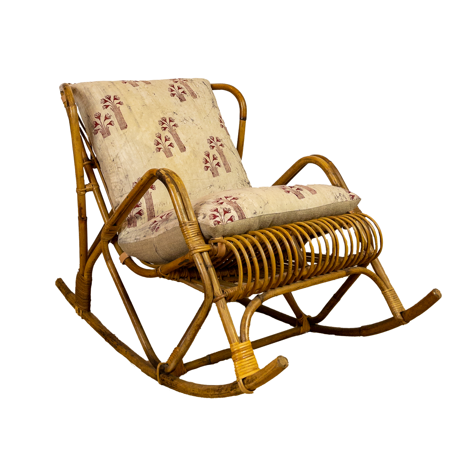 Litt Vintage Wicker Rocking Chair Circa 1950 Carlo Albini