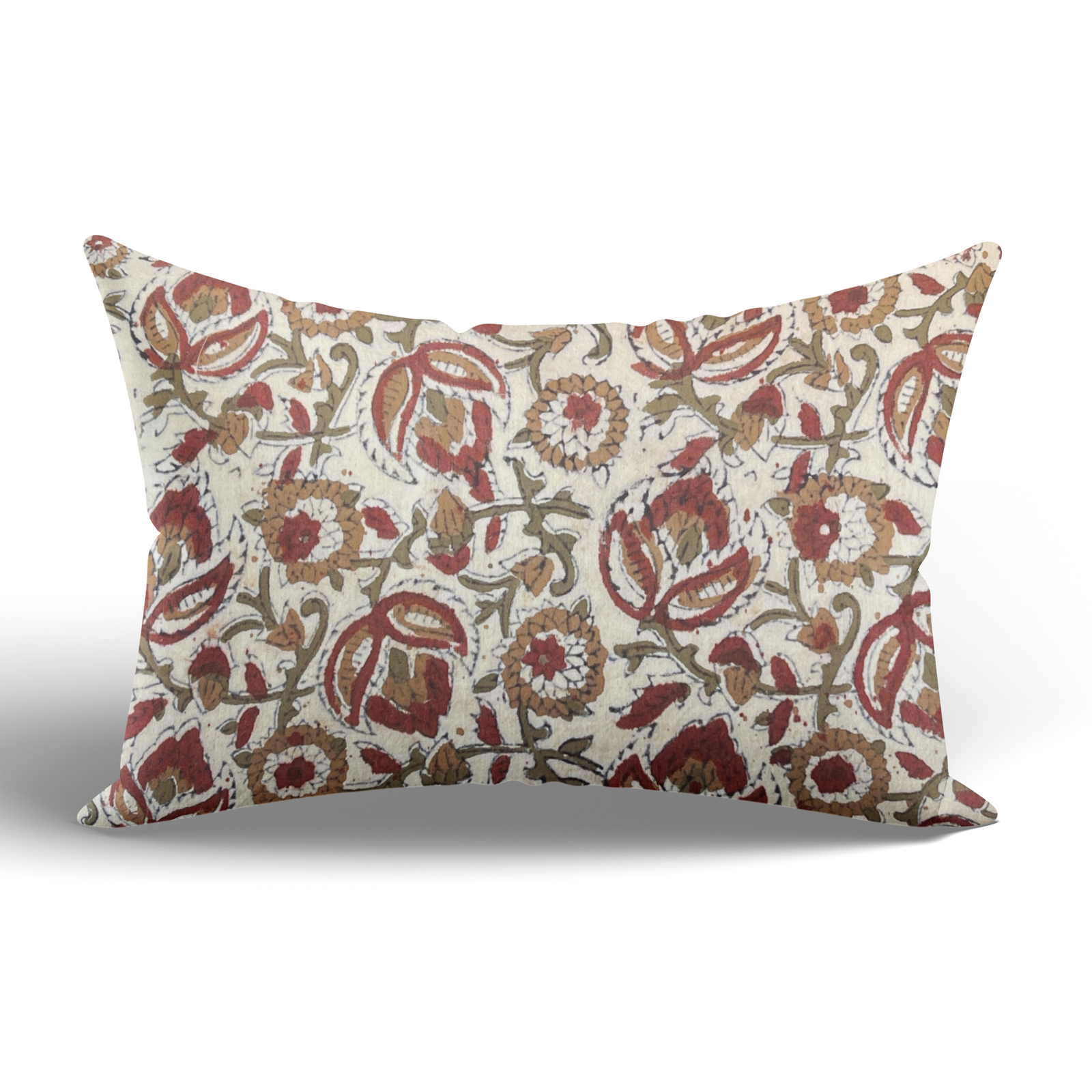 Blockprint Kidney Pillow 