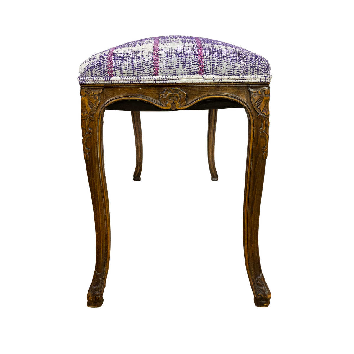 Litt French Oak Bench with Vintage Kantha Quilt Circa 1890