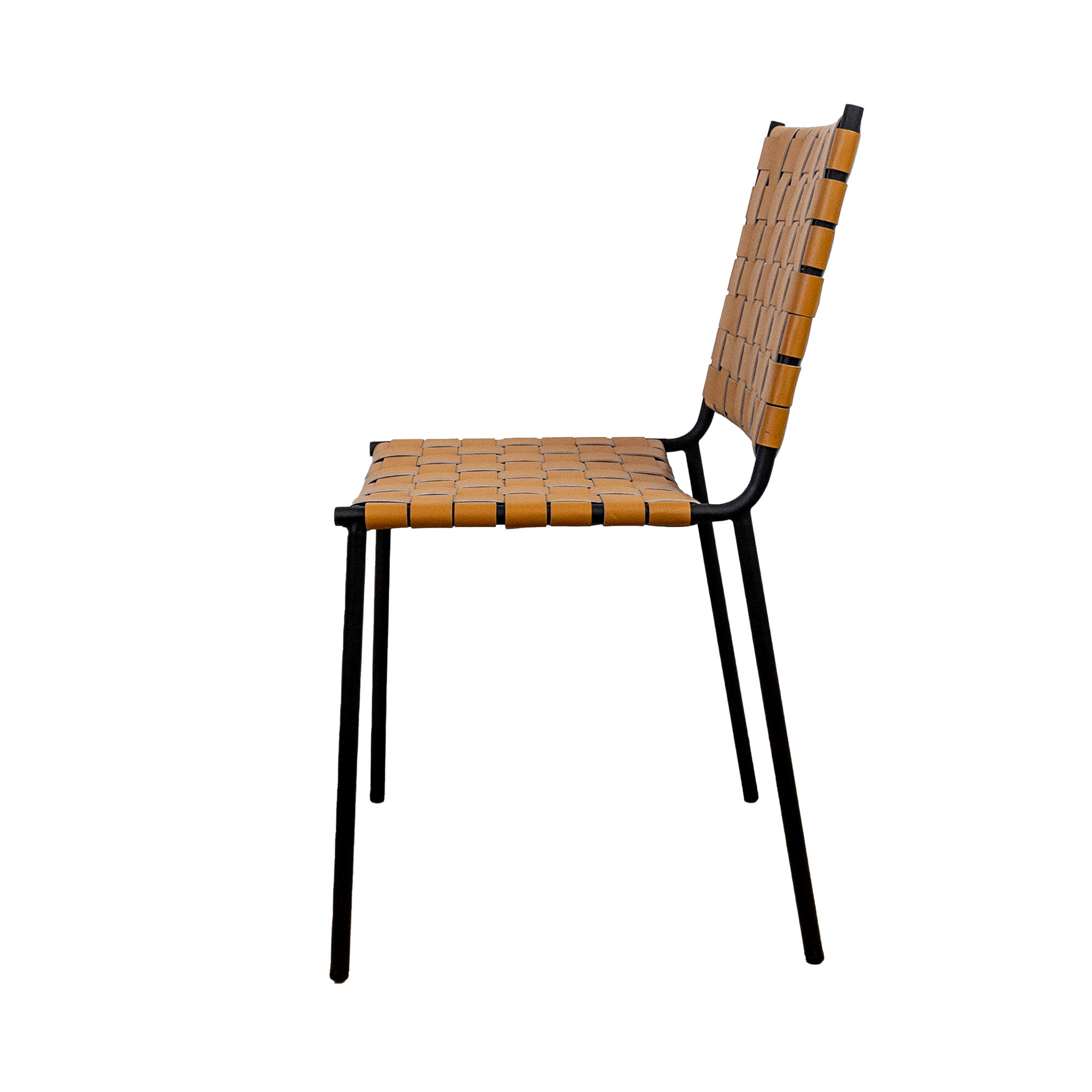 Jamie Strapped Leather & Iron Dining Chair 