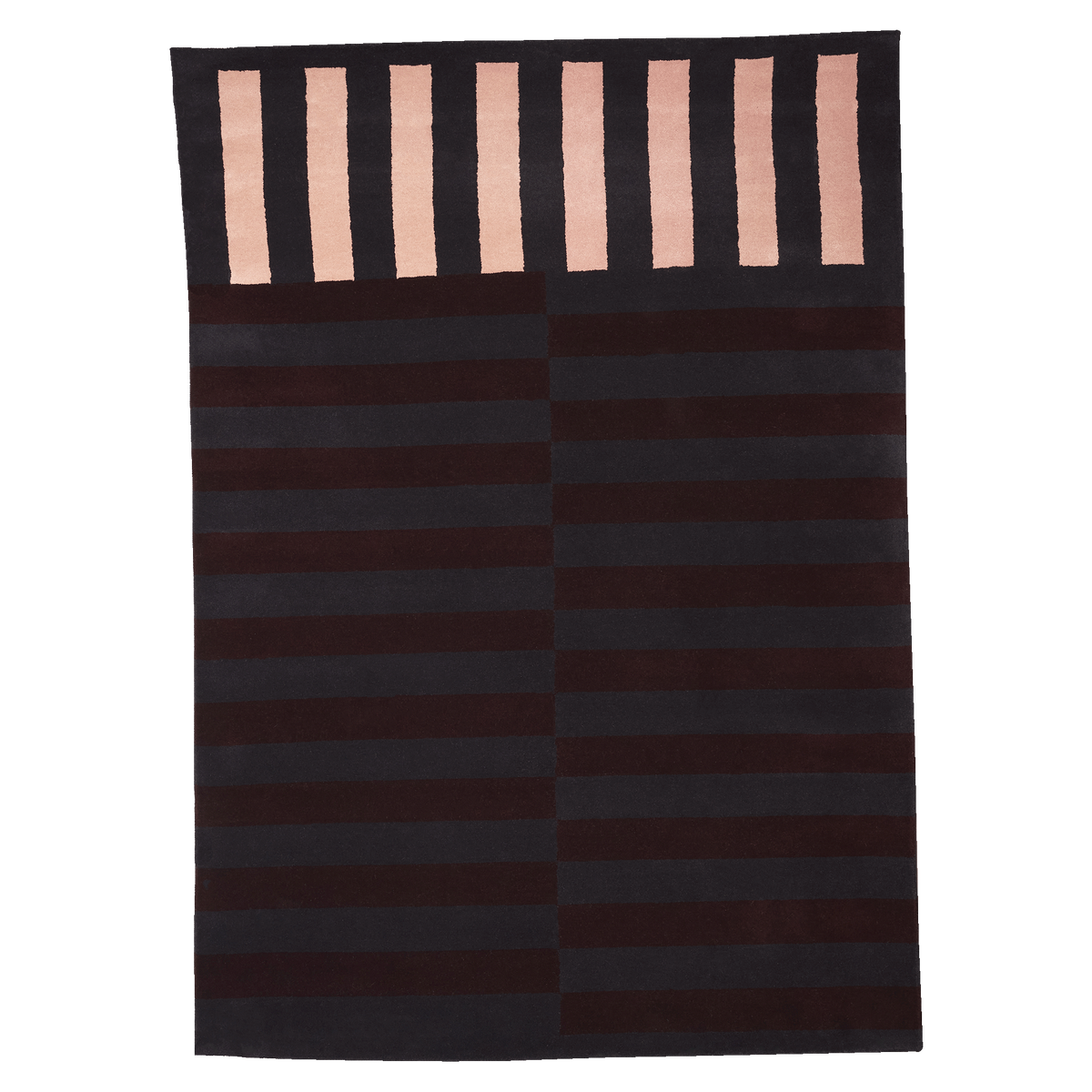 Hem Stripe Medium Rug – Navy Pink